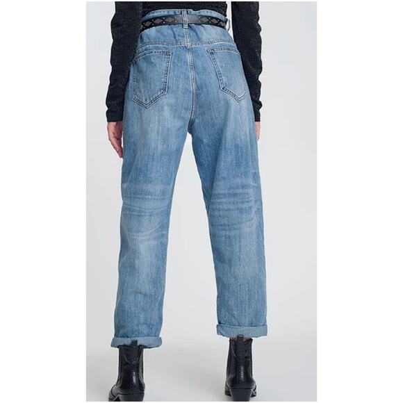Anvu NYC High Rise Straight Relaxed Baggy Jeans Blue USA Made Womens Size XL - Picture 2 of 7